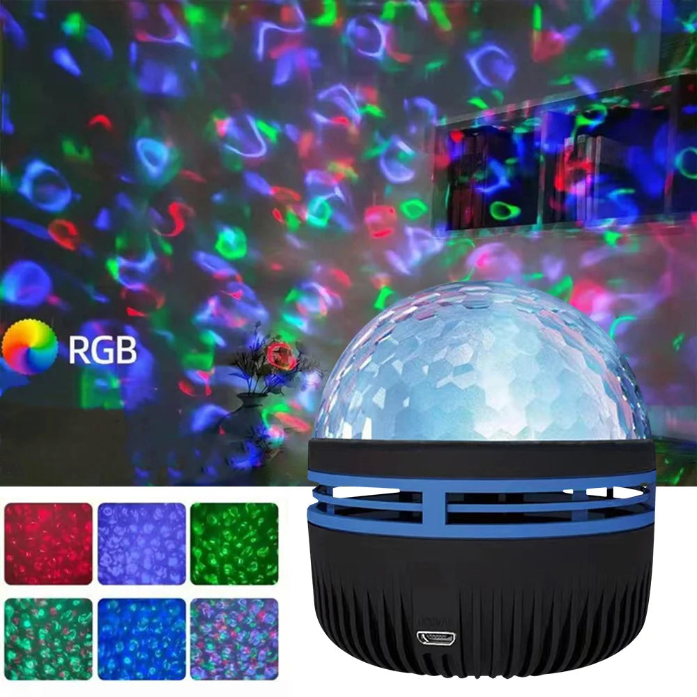 Projector Lamp – 7 Color Starry Ocean Wave Night Light