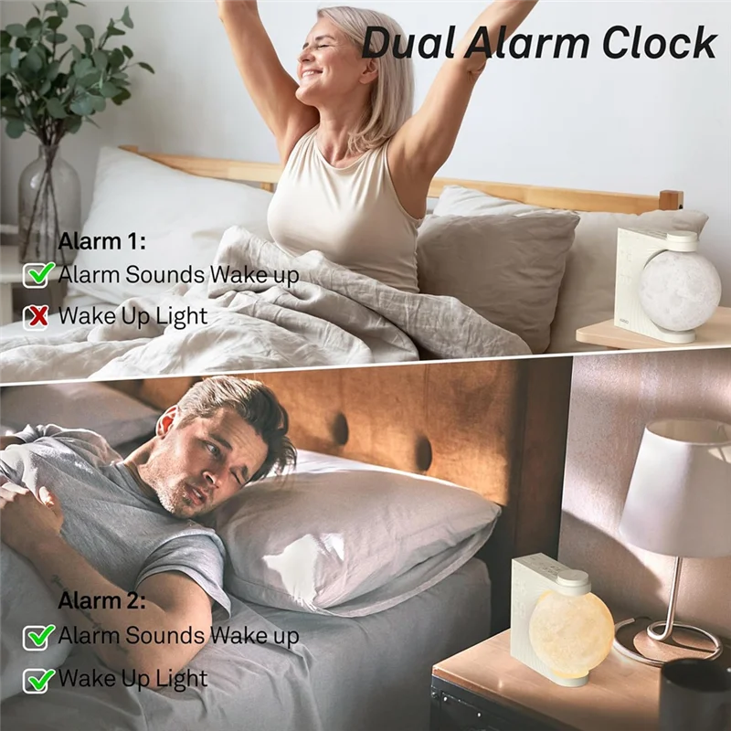 G6 Sunrise Alarm Clock with Moon Light & White Noise